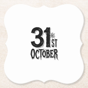 Vintage 31 oktober Halloween typografie ontwerp_1 Kartonnen Onderzetters