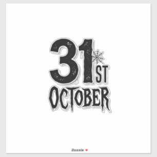 Vintage 31 oktober Halloween typografie ontwerp_1 Sticker