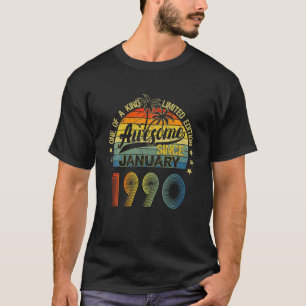 Vintage 32 jaar oud januari 1990 Decoraties 32nd T-shirt