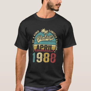 Vintage 34 jaar oud april 1988 Decoraties 34Th B T-shirt