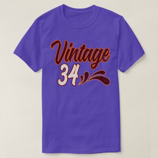 Vintage 34 jaar oud t-shirt (Design voorkant)