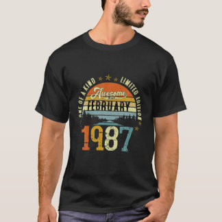 Vintage 35Th Birthday Awesome Since February 1987 T-shirt