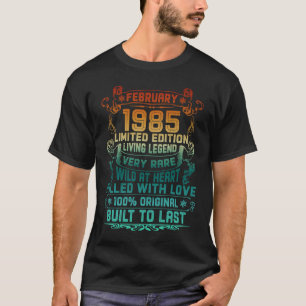 Vintage 38 jaar oud februari 1985 38ste verjaardag t-shirt