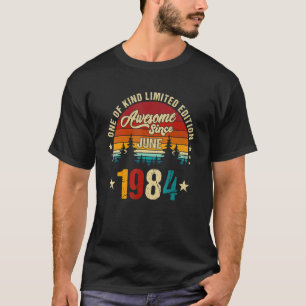 Vintage 38e verjaardag Geweldige sinds juni 1984 e T-shirt