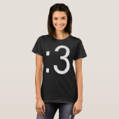 Vintage 3 Omgekeerd Kattengezicht T-shirt (Voorkant volledig)