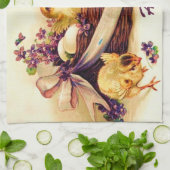 Vintage 3 Pasen van kippen en eieren Theedoek (Gevouwen)