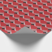 Vintage 3D Red Heart Pattern  Cadeaupapier (Hoek)