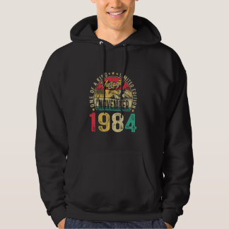 Vintage 40 Verjaardagsgrapje November 1984 Mannen  Hoodie