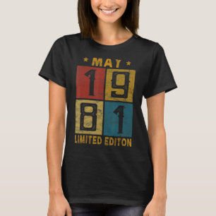 Vintage 41 jarig mei 1981 geboren in 1981 41 jr t-shirt