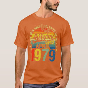 Vintage 43 jaar oud April 1979 Decoraties 43e B T-shirt