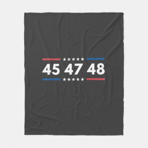 Vintage 45 47 48 Trump 2024 USA Flag President Fleece Deken