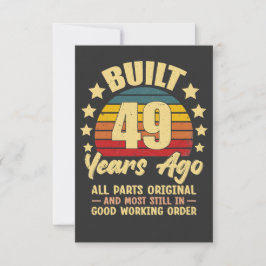 Vintage 49e verjaardag Gebouwd 49 jaar geleden Gra