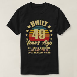 Vintage 49e verjaardag gebouwd 49 jaar geleden gra t-shirt