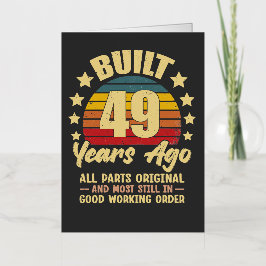 Vintage 49th Birthday Built 49 Years Ago Funny  Folie Wenskaart