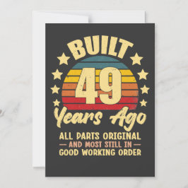 Vintage 49th Birthday Built 49 Years Ago Funny  Magnetische Uitnodiging