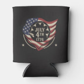 Vintage 4 juli 1776 Vlag Schild Blikjeskoeler (Voorkant)