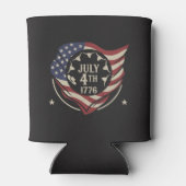 Vintage 4 juli 1776 Vlag Schild Blikjeskoeler (Achterkant)