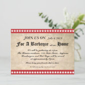 Vintage 4 juli Barbeque Uitnodiging (Staand voorkant)