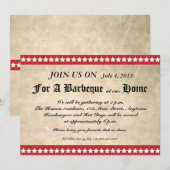 Vintage 4 juli Barbeque Uitnodiging (Voorkant / Achterkant)