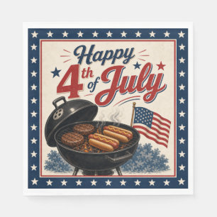 Vintage 4 juli BBQ-feest Servet