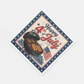 Vintage 4 juli BBQ-feest Servet (Hoek)