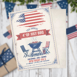 Vintage 4 juli BBQ ID1105 Kaart