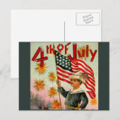 Vintage 4 juli Briefkaart (Voorkant / Achterkant)
