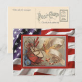 Vintage 4 juli, feest briefkaart (Voorkant / Achterkant)