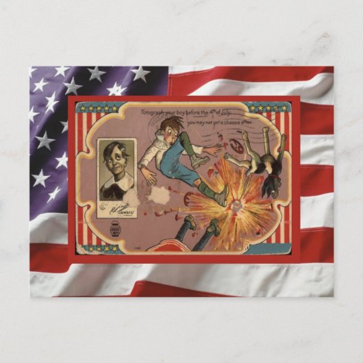 Vintage 4 juli, Feest, vuurwerk Uitnodiging Briefkaart (Voorkant)