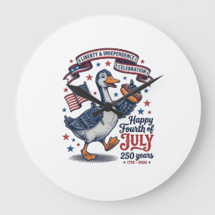 Vintage 4 juli gans 250 jaar shirt ontwerp grote klok
