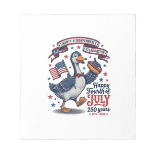Vintage 4 juli gans 250 jaar shirt ontwerp notitieblok