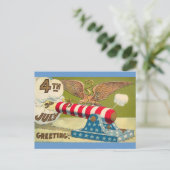 Vintage 4 juli Groeten Briefkaart (Staand voorkant)