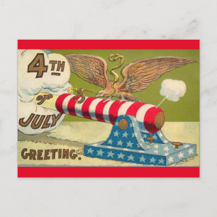 Vintage 4 juli Groeten Briefkaart