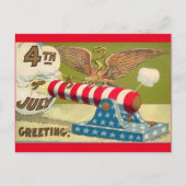 Vintage 4 juli Groeten Briefkaart (Voorkant)