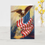 Vintage 4 juli Kaart (Gele Bloem)