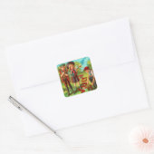 Vintage 4 juli Kinder Vierkante Sticker (Envelop)