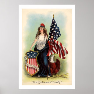 Vintage 4 juli klassiek Poster