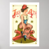Vintage 4 juli logo Poster (Voorkant)