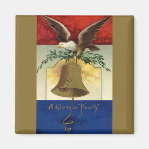 Vintage 4 juli met adelaar en Liberty Bell Magneet