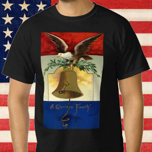 Vintage 4 juli met adelaar en Liberty Bell T-shirt