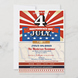 Vintage 4 juli Partij Kaart