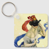 Vintage 4 juli patriottisch maskeradefeest sleutelhanger (Voorkant)