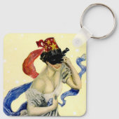Vintage 4 juli patriottisch maskeradefeest sleutelhanger (Achterkant)