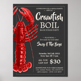 Vintage 4 juli: Restaurant bij Crawfish Boil Party Poster