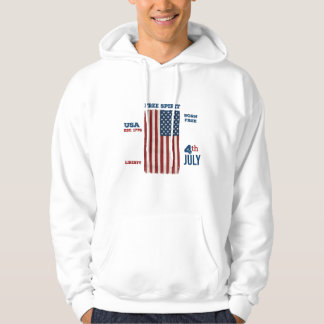 Vintage 4 juli USA-vlag Vrije geest Patriottisch Hoodie