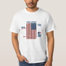 Vintage 4 juli USA-vlag Vrije Geest Patriottisch