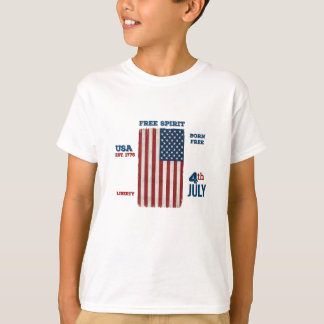Vintage 4 juli USA-vlag Vrije geest Patriottisch T-shirt