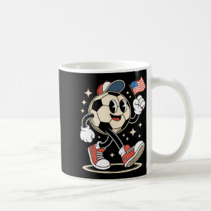 Vintage 4 juli voetbal grappig retro usa bo koffiemok