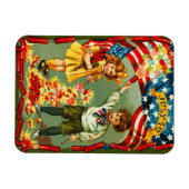 Vintage 4 juli Vuurwerk Magneet (Horizontaal)