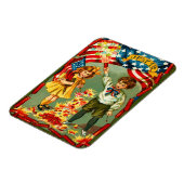 Vintage 4 juli Vuurwerk Magneet (Linkerzijde)